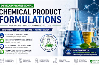 develop professional chemical product formulations for industrial commercial use