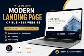 design mobirise landing page tilda duda website