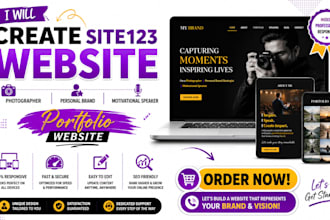 create site 123 photographer personal brand motivational speaker portfolio web