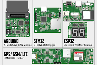 integrate esp32 and stm32 with gps, lora, iot, and ble for embedded pcb design