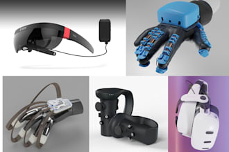 3d product design vr headset vr controllers xr wearable cad design 3d rendering
