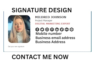 create a professional HTML email signature for gmail, outlook, or any platform