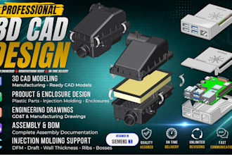 design plastic parts for injection molding and enclosures