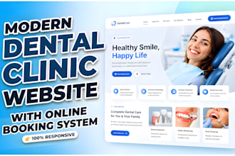 create a modern animated dental clinic website with booking system