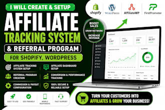 create affiliate tracking system, referral program shopify wordpress website
