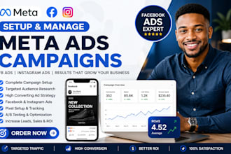 setup meta ads fb ads campaign fb ads instagram ads as  facebook ads expert