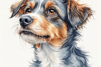 draw watercolor pet portrait