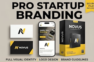 design a strategic startup brand identity, minimalist logo pack