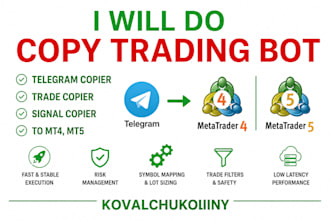 do copy trading bot, telegram copier, trade copier, signal copier, to mt4, mt5