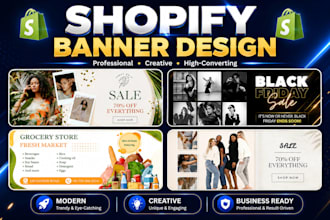 design modern shopify banner, slider and website hero image