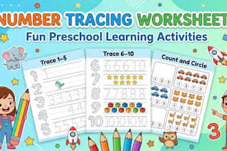 create educational printable worksheets for kindergerten and preschool kids