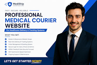 design medical courier website for hospitals, lab delivery and tracking system