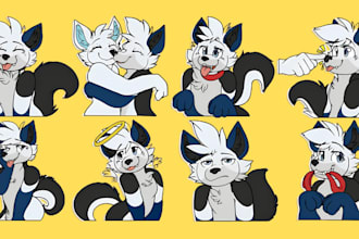 draw furry telegram stickers ,nsfw furry stickers, animated discord stickers gif
