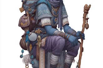 draw original dnd or rpg character art mpas party for you