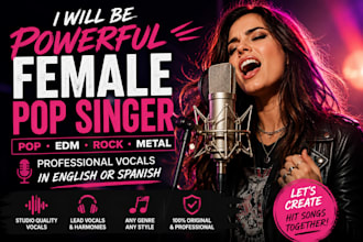 be your versatile female singer, vocalists, songwriter, hooks for hip hop