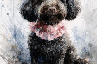draw watercolor pet portrait