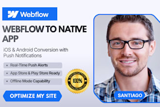 convert webflow website to native ios mobile app webflow wized push notification