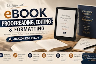 professionally edit and proofread your ebook for amazon kindle direct publishing