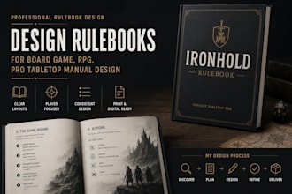 design rulebook for board game, rpg, pro tabletop manual design