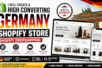 setup high converting germany shopify store, shopify dropshipping germany wix