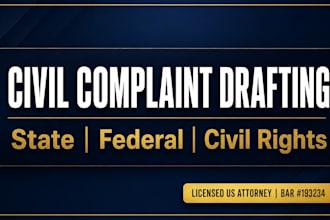 civil complaint for state, federal, or civil rights lawsuits as a USA attorney