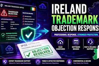provide ireland trademark objection response for software and saas companies