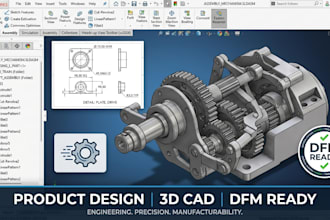 design product, 3d cad modeling in solidworks dfm ready