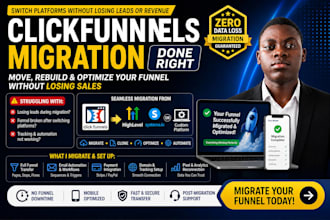 migrate clickfunnels to gohighlevel, systeme io with funnel automation setup