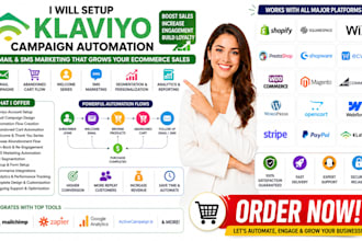 klaviyo email campaign automation shopify wix squarespace prestashop wordpress