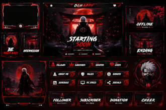 design custom animation twitch overlay twitch panel, alert, full branding design