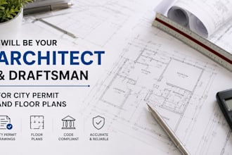 be your architect and draftsman for city permit and floor plans