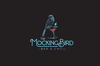 design amazing birds dive bar logo