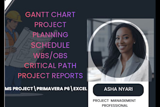 prepare construction schedule with gantt chart using ms project and primavera