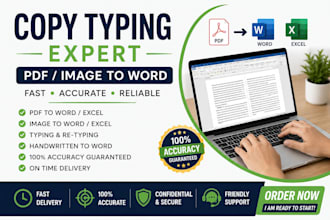 type PDF, image, or handwritten notes into word