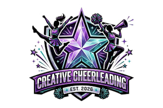 create modern cheerleading logo t shirt design