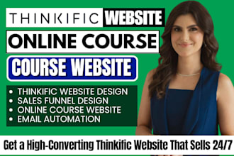 build thinkific website online course coaches funnel design fitness landing page