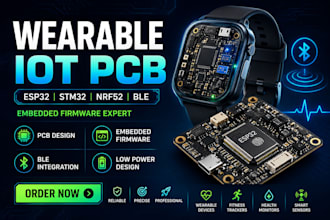 design wearable iot pcb esp32 nrf52 ble embedded firmware system