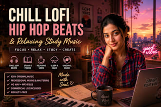 produce chill lofi hip hop beats and relaxing study music