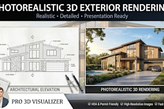 3d exterior architectural rendering photorealistic