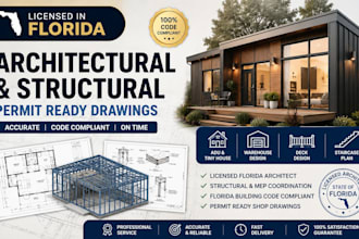 licensed florida architectural adu shop drawing structural sets warehouse design