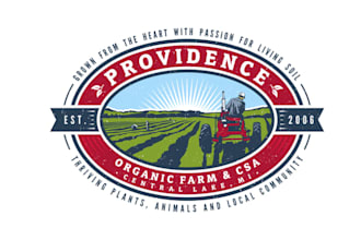 make small family organic farm logo in northern michigan