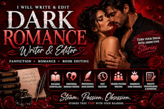 write nsfw novel fanfiction erotic story erotic dark romance novel book editor