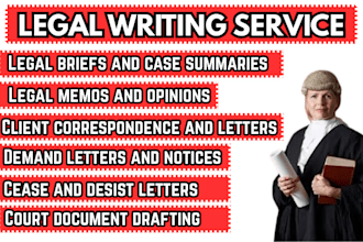 write professional legal brief memos and correspondence for attorneys and client