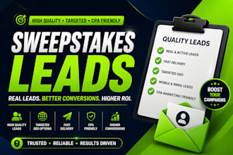 provide you sweepstaks leads, bank leads pc h leads, timeshare laeds for usa, uk
