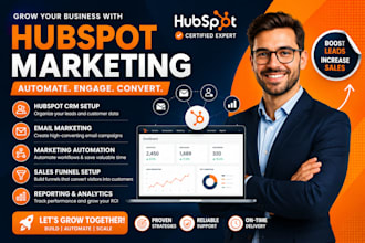 setup hubspot CRM, marketing automation, email campaigns and sales funnel