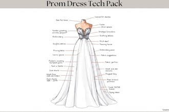 design bridal gown luxury fashion illustration and sketch