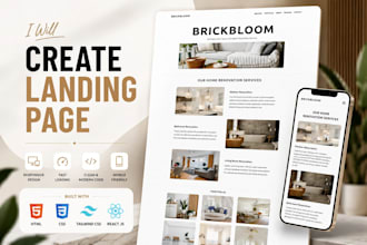 create modern landing page website for you
