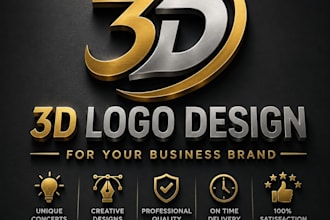 do 3d logo design for your business brand