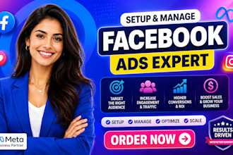 setup and manage facebook ads, conversion with fb pixel and meta ads campaign