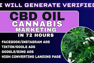 generate 800 exclusive cbd oil leads, cannabis leads, facebook ads google ads
